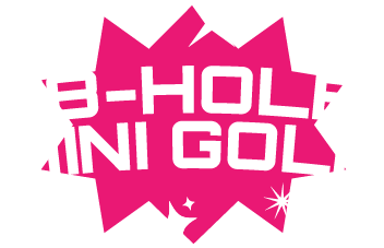 18-Hole Mini Golf pink logo | Flip Out Australia