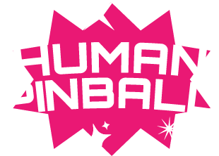 Human pinball pink logo | Flip Out Australia